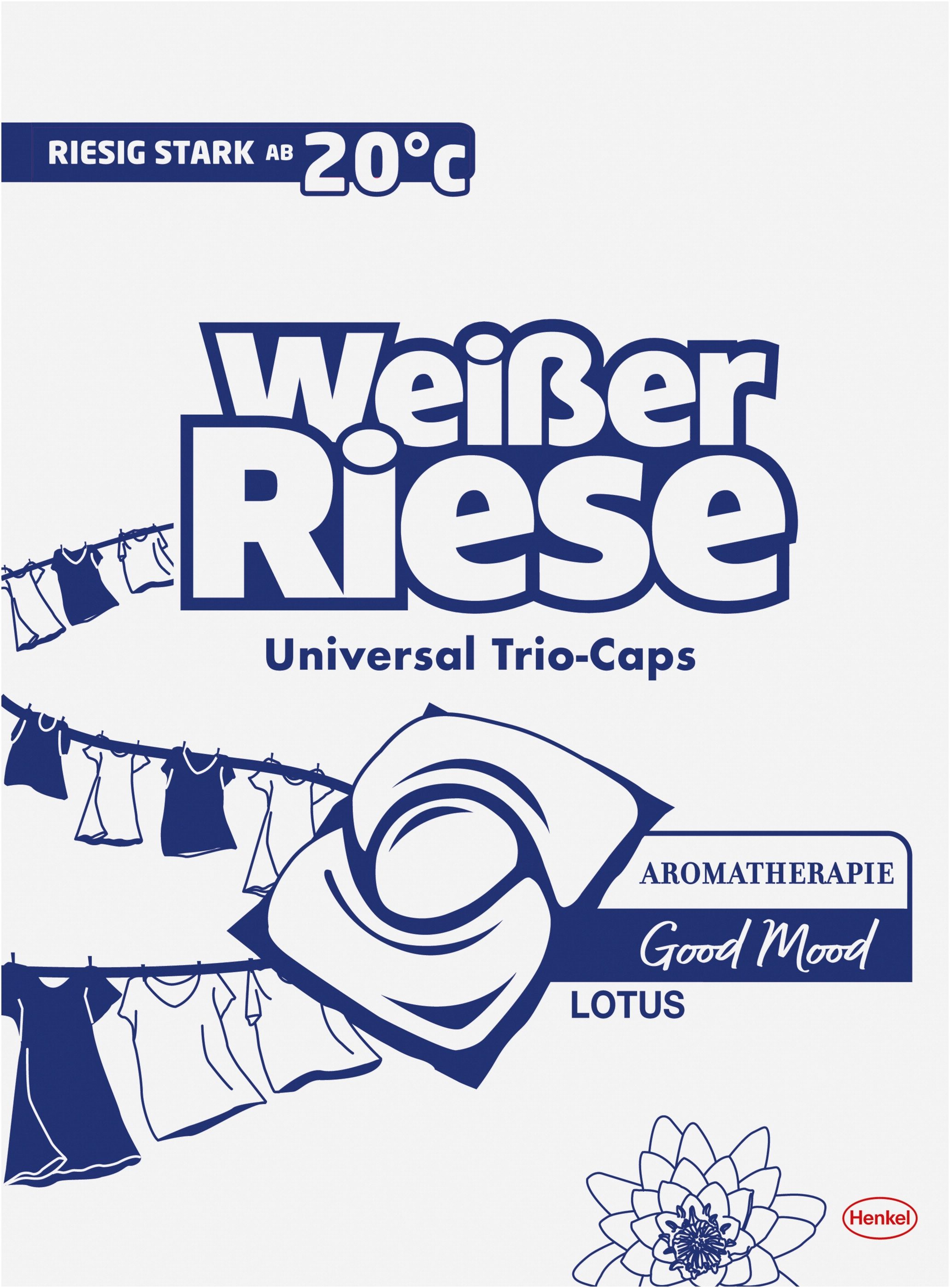 Weißer Riese WEISSER RIESE Trio-Caps 120WL Lotus & Mandelöl 1,44kg Vollwaschmittel