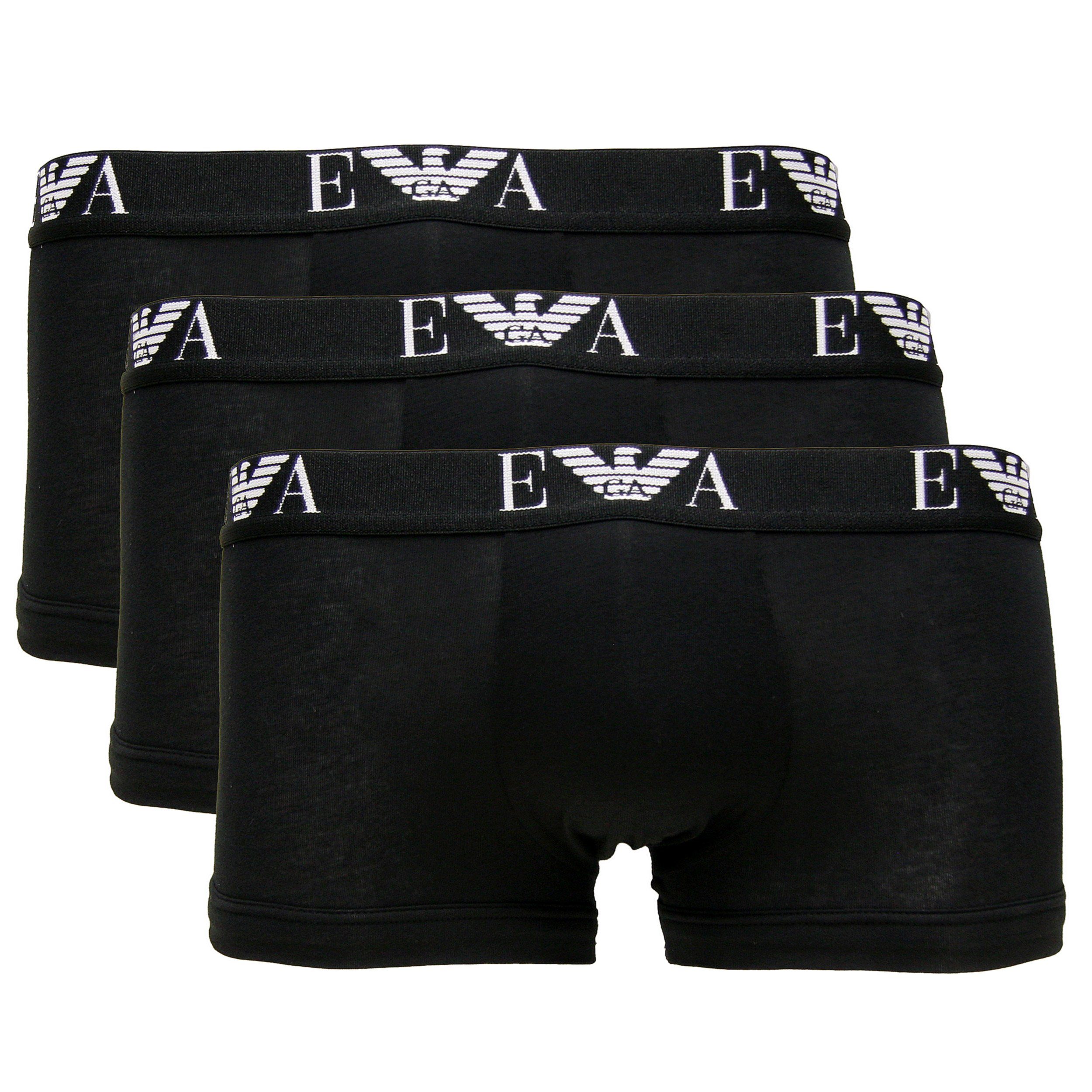 Emporio Armani Trunk CC715 3er Pack Stretch Cotton (Packung, 3-St., 3er-Pack) figurbetonter Slipboxer mit Logo-Bund