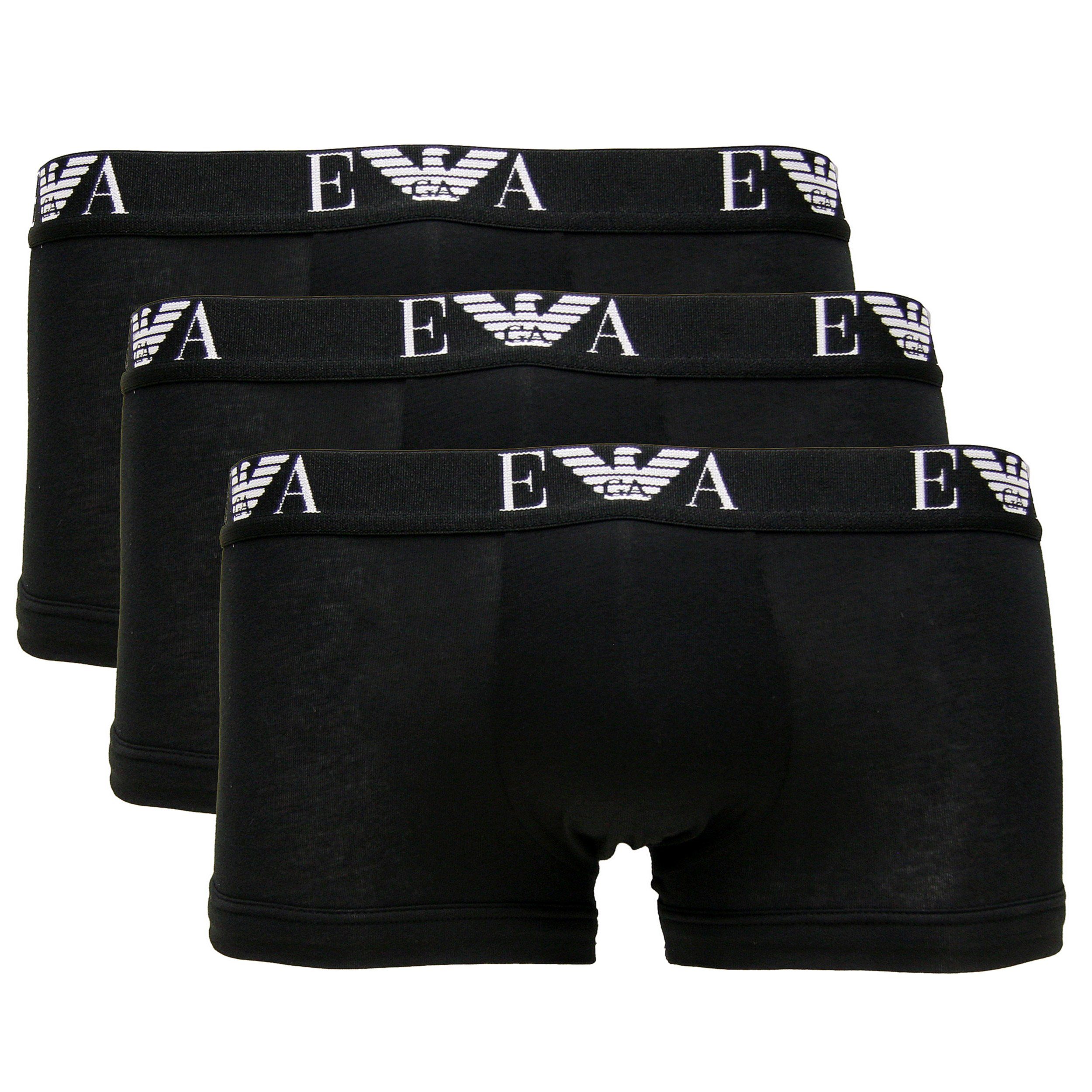 Pack 3er-Pack) Cotton (Packung, Schwarz Emporio Logo-Bund Armani Stretch (21320) 3er figurbetonter Slipboxer CC715 Trunk mit 3-St.,