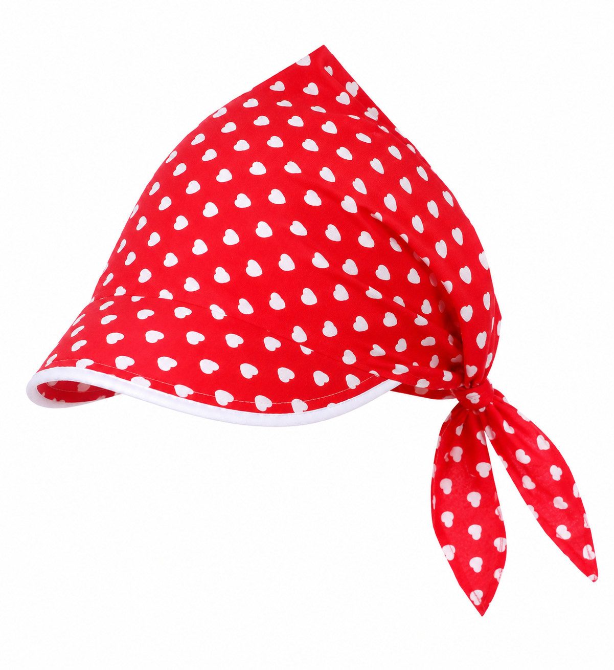 La Bortini Kopftuch Baby Kinder Bandana Tuch mit Schirm Schirmmütze Kopfbedeckung in Rot, Sommermütze aus reiner Baumwolle, Einheitsgröße