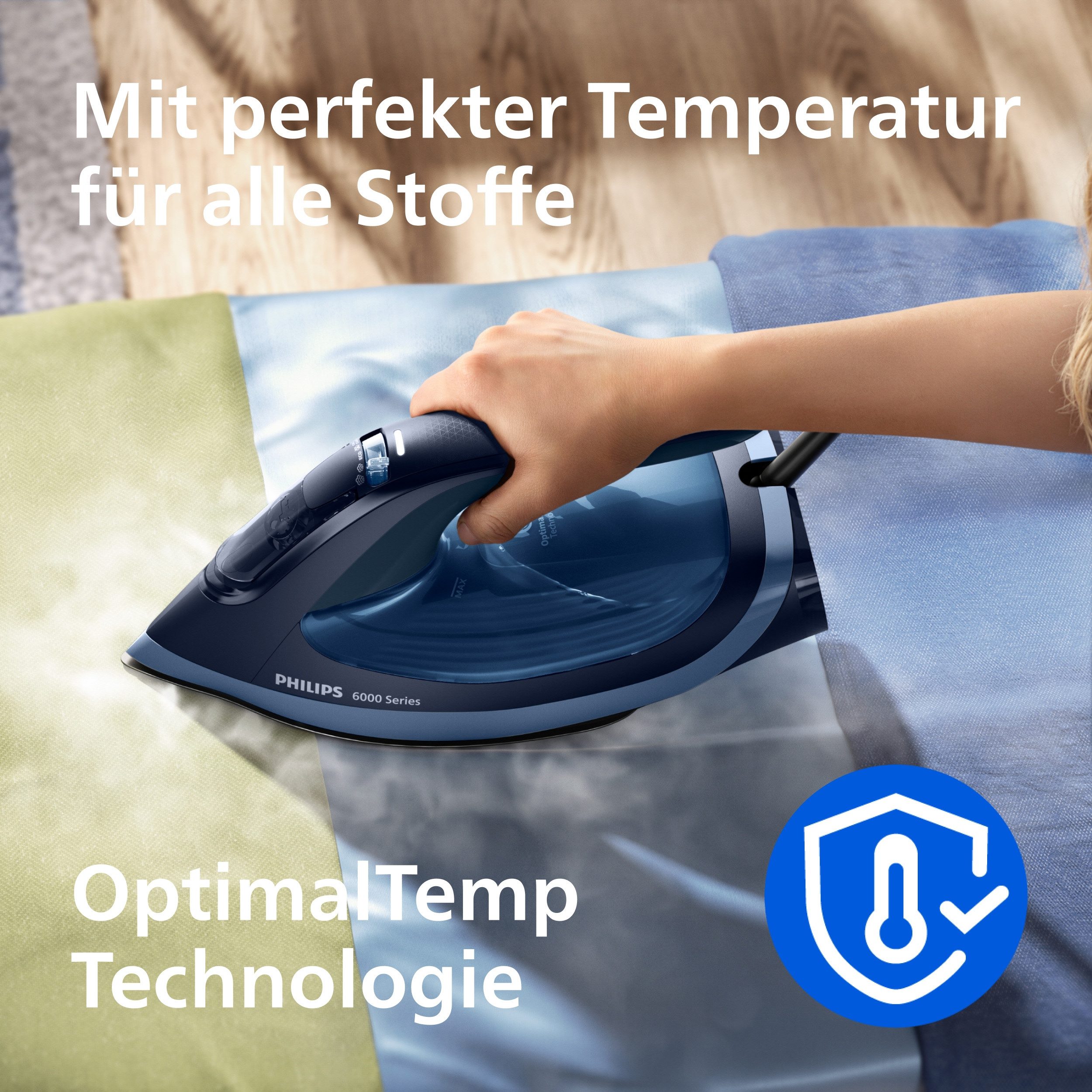 Philips Dampfbügeleisen DST6120/20 6000 Series, 2600 W, SteamGlide Plus, mit 300 ml Wassertank und 190 g Dampfstoß