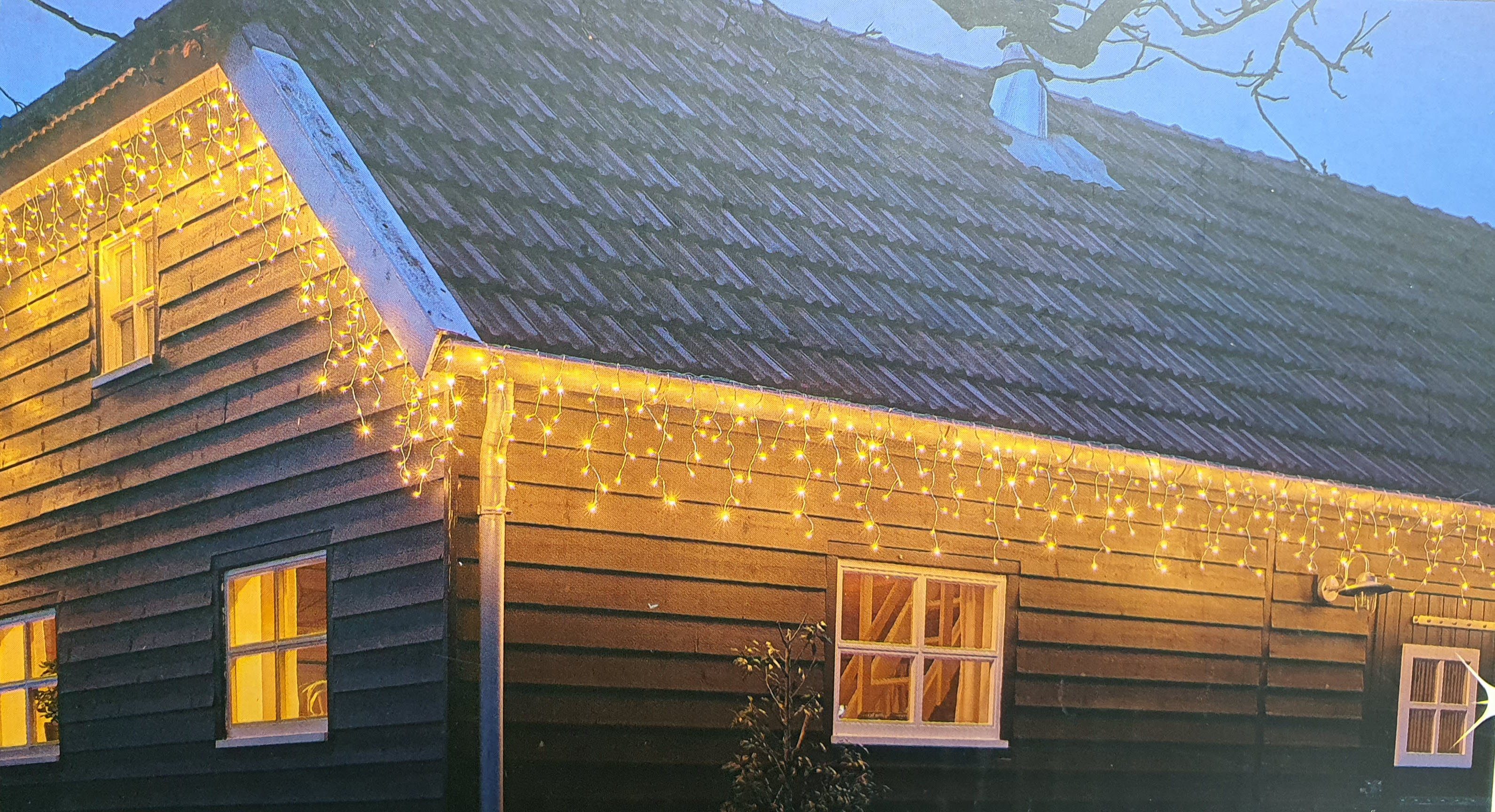 ZD Trading LED-Lichterkette Eiszapfenlichterkette Lichterkette 360 LED weiss