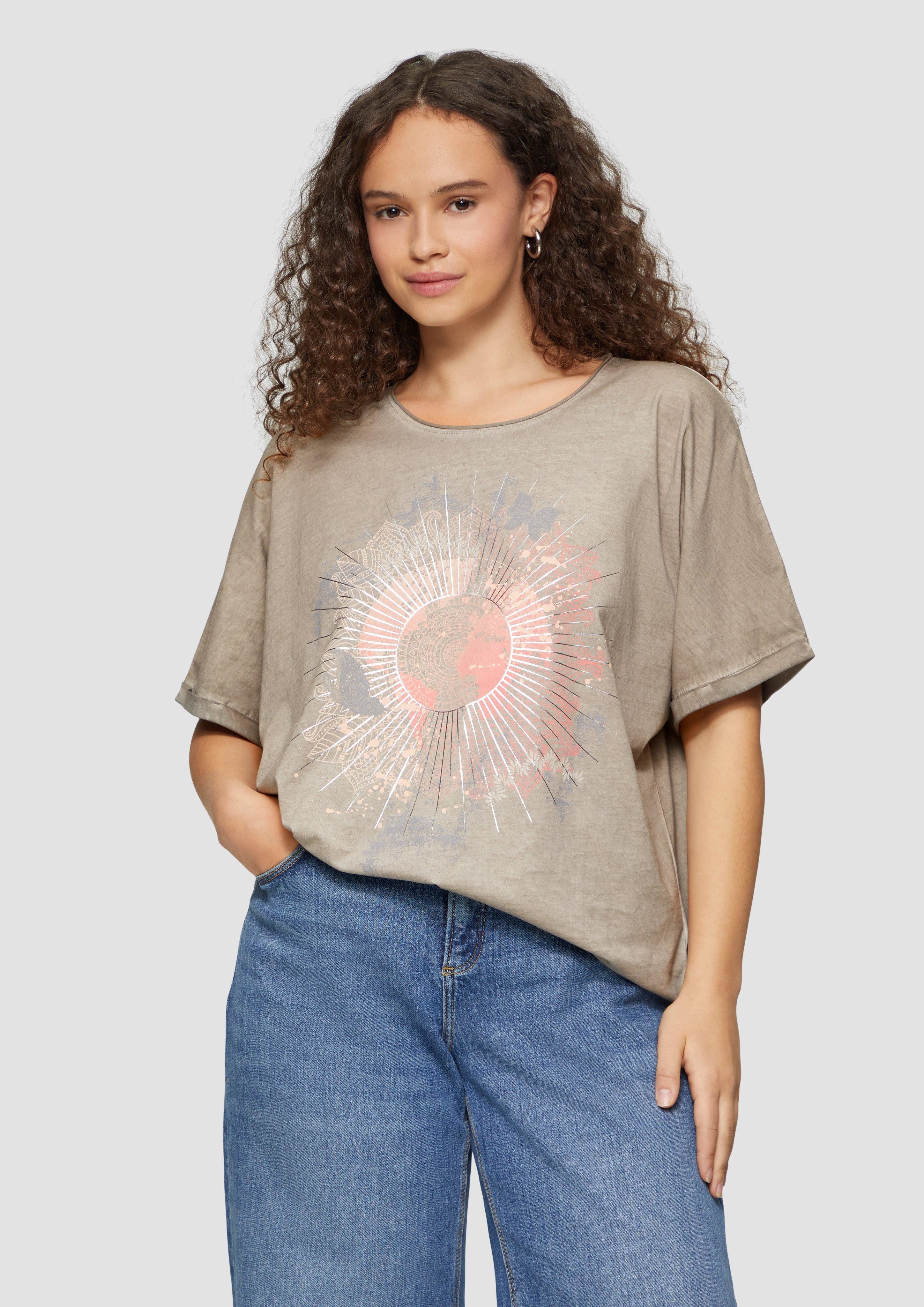 QS Kurzarmshirt Oversize Shirt in gewaschener günstig online kaufen