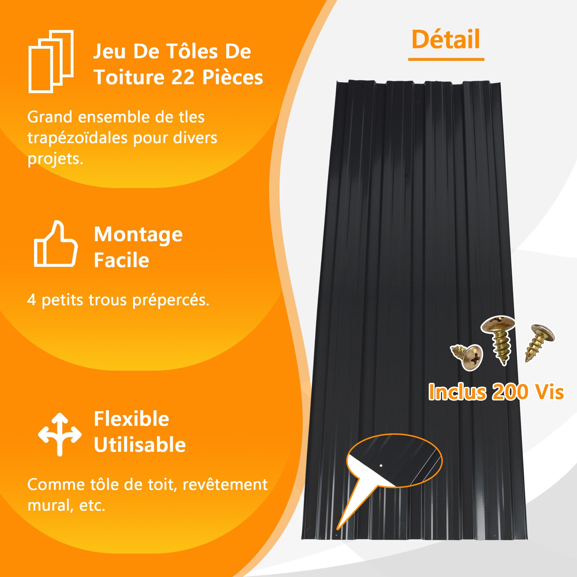 GIHAUVIA Trapezblech Blech Metall Dachblech Dach Platten Stahlblechdachplatten., (22-St) – Bild 5 von 5