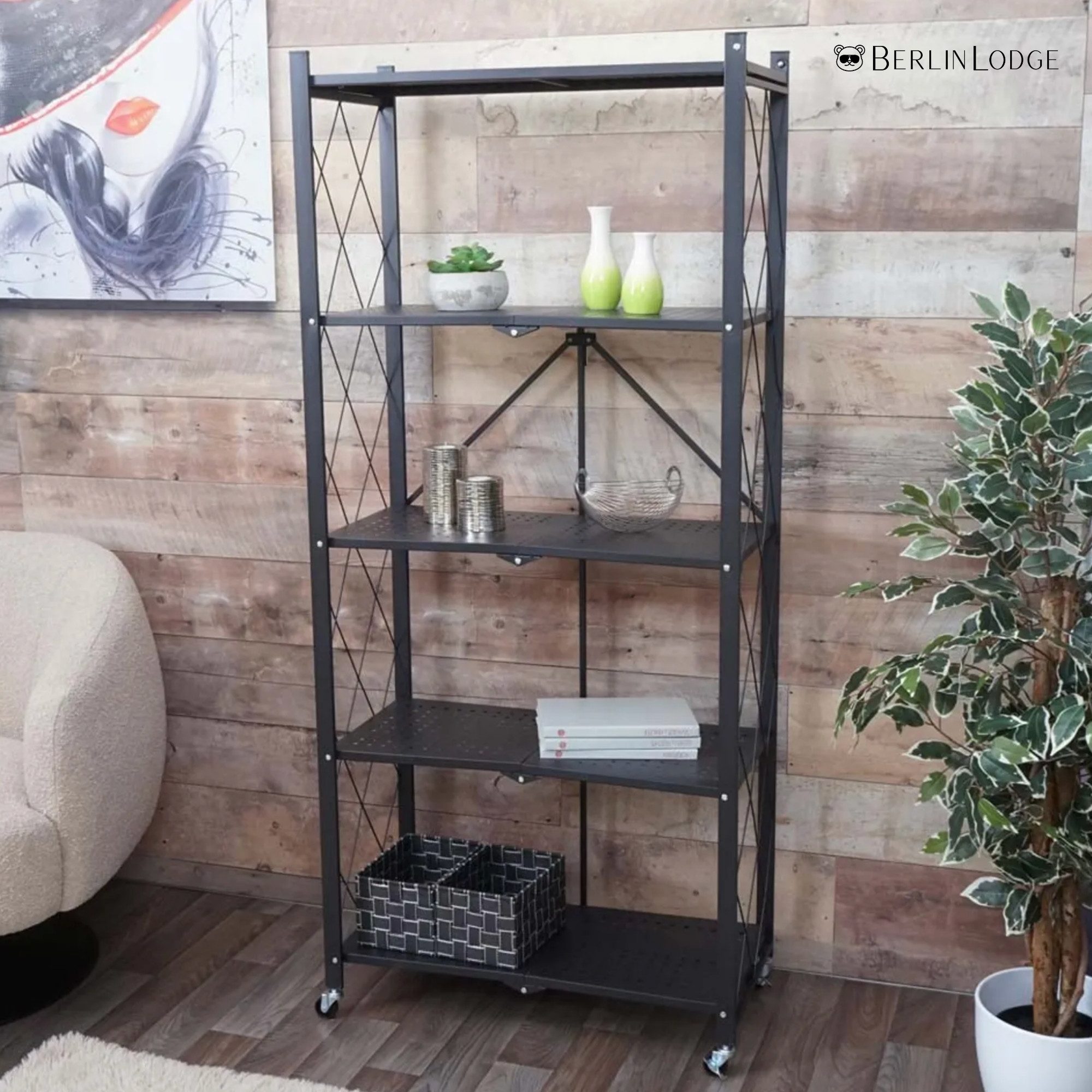 BERLINLODGE® Schwerlastregal Mehrzweckregal Wohnreal Küchenregal Rollbares günstig online kaufen
