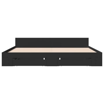 vidaXL Bett Bettgestell mit Schubladen Schwarz 180x200 cm Holzwerkstoff
