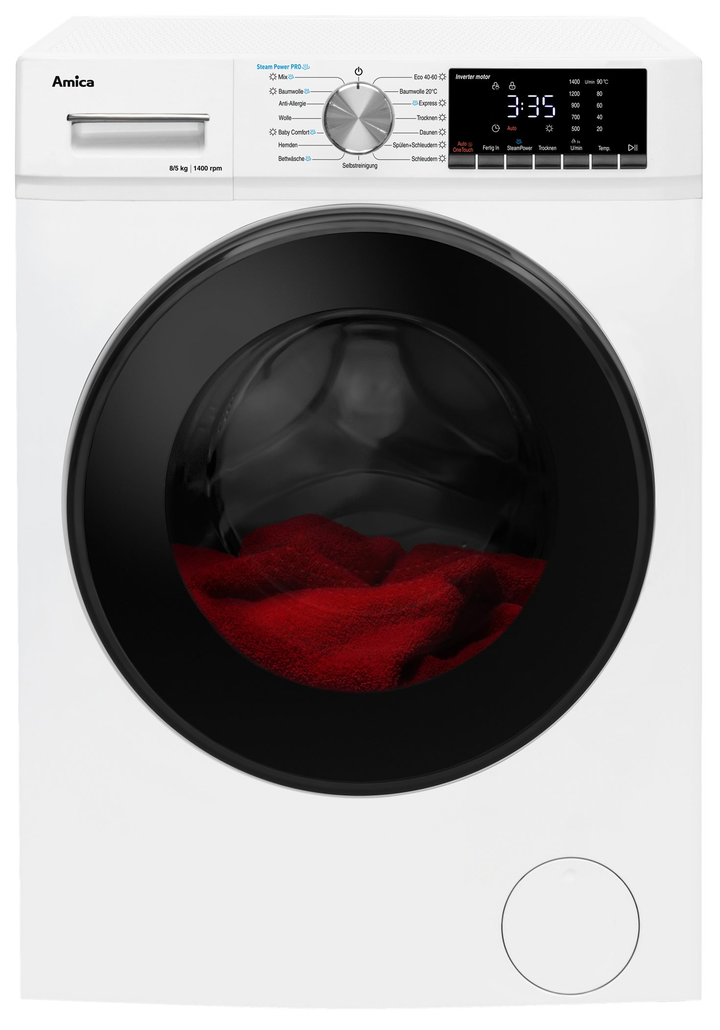 Amica Waschtrockner WAT 404 600, 8 kg, 8 kg, 1400 U/min, Waschen & Trocknen in einem – maximaler Komfort
