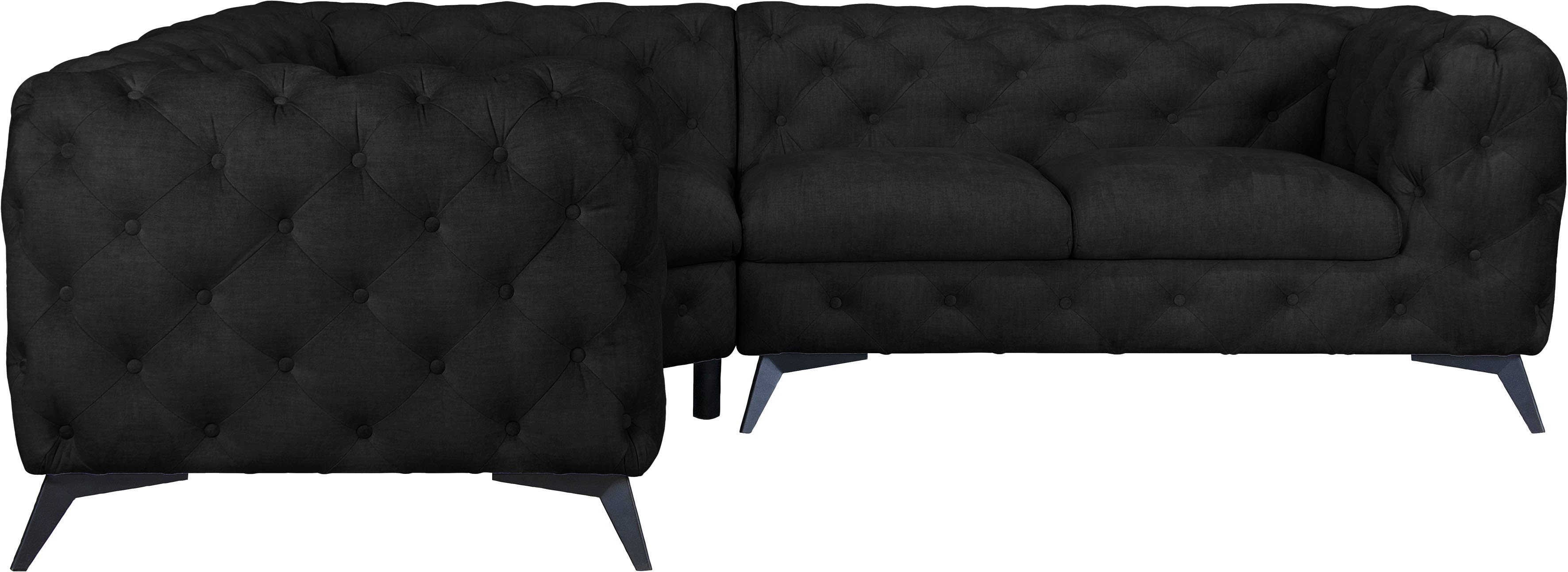 Leonique Chesterfield-Sofa "Ecksofa GLYNIS L-Form mit Wellenunterfederung, günstig online kaufen