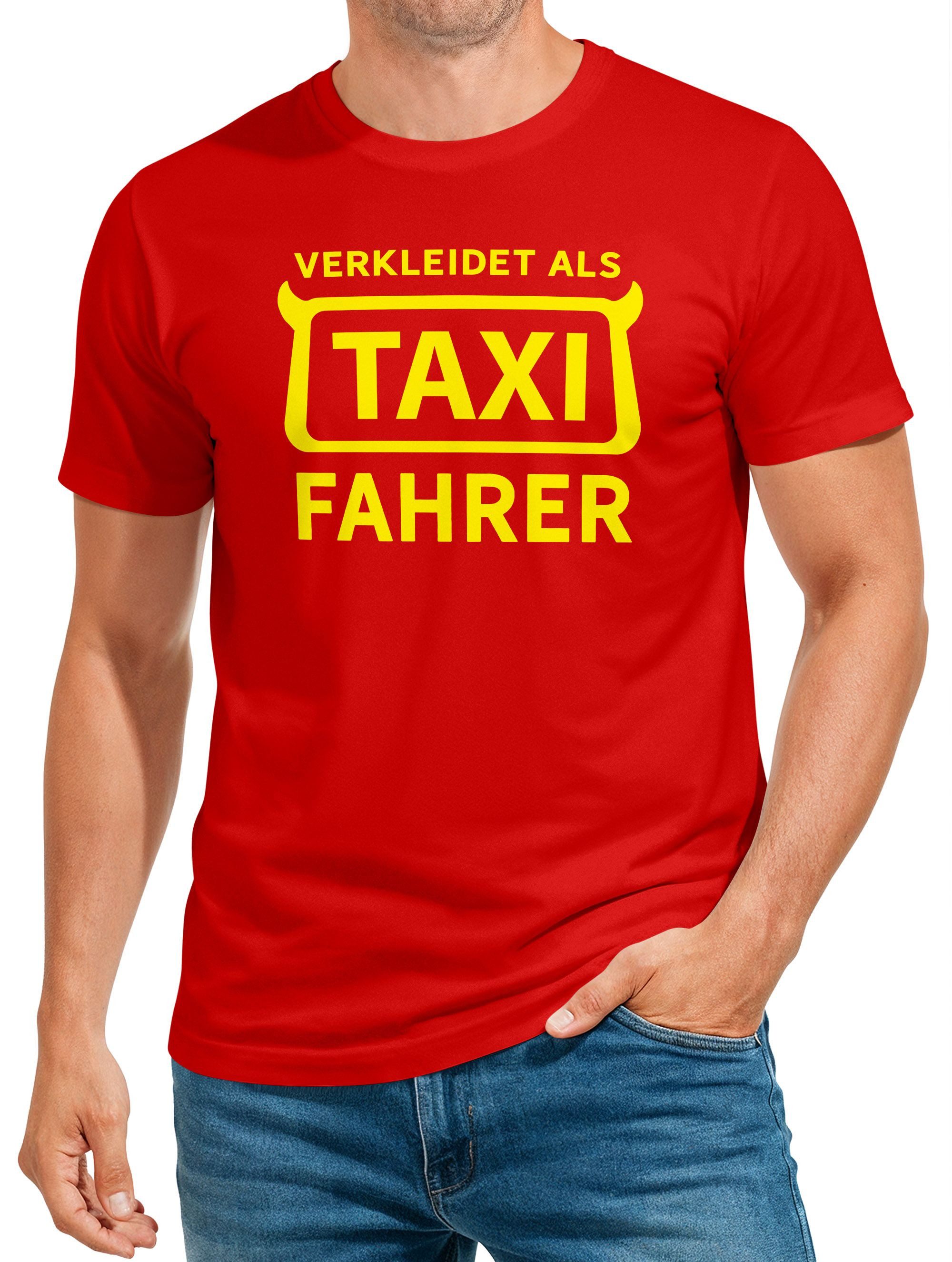 Print-Shirt Herren T-Shirt Fasching Karneval Verkleidung Taxifahrer
