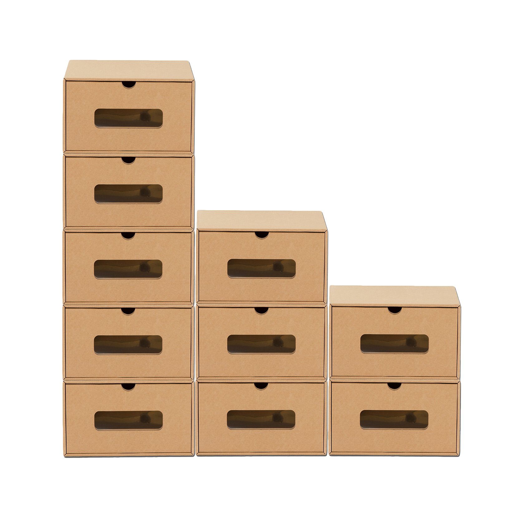 10 Stück Pappe Schuhbox Aufbewahrungsbox Stapelbar Schuhaufbewahrung Schuhkarton 