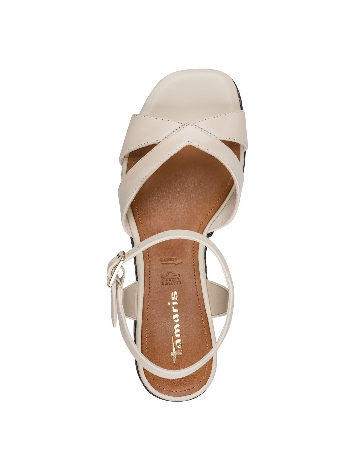 Tamaris TOUCH-IT, ANTIslide aus Leder Blockabsatz Sandalette TOUCH-IT