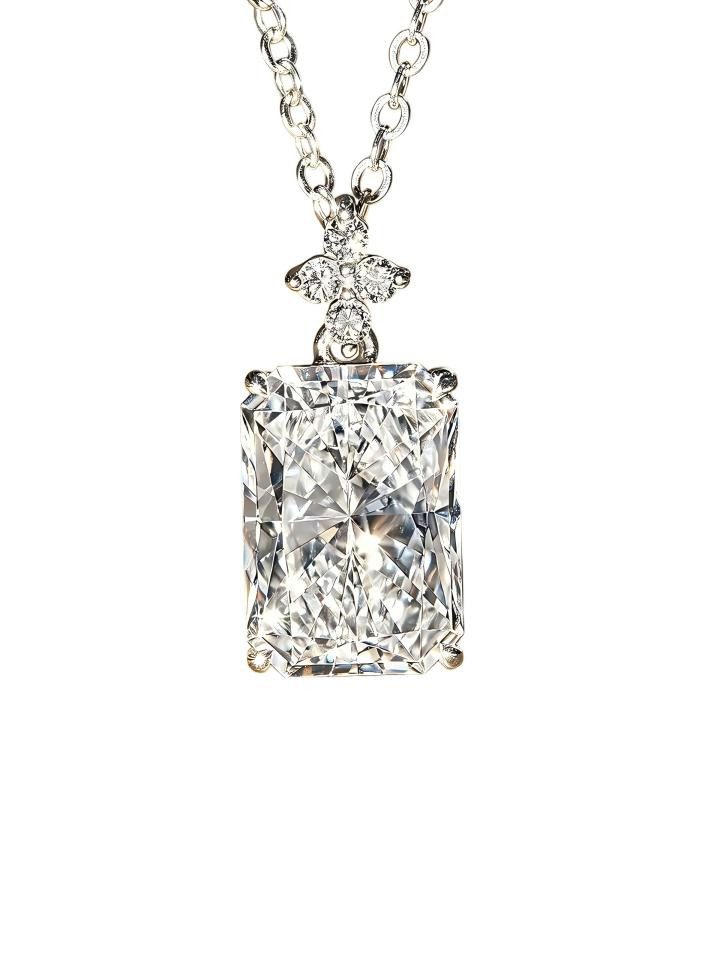 Jumpeak Kette mit Anhänger Radiant-Diamantkette,1ct/2ct/3ct,D,VS1,14K Weißgold, Diamantanhänger, IGI, Hochzeitsgeschenk, Geschenk für Damen,Im Labor Diamanten,kette
