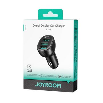 JOYROOM 3,4A Autoladegerät mit 3x USB-A Display - Schwarz Auto-Adapter