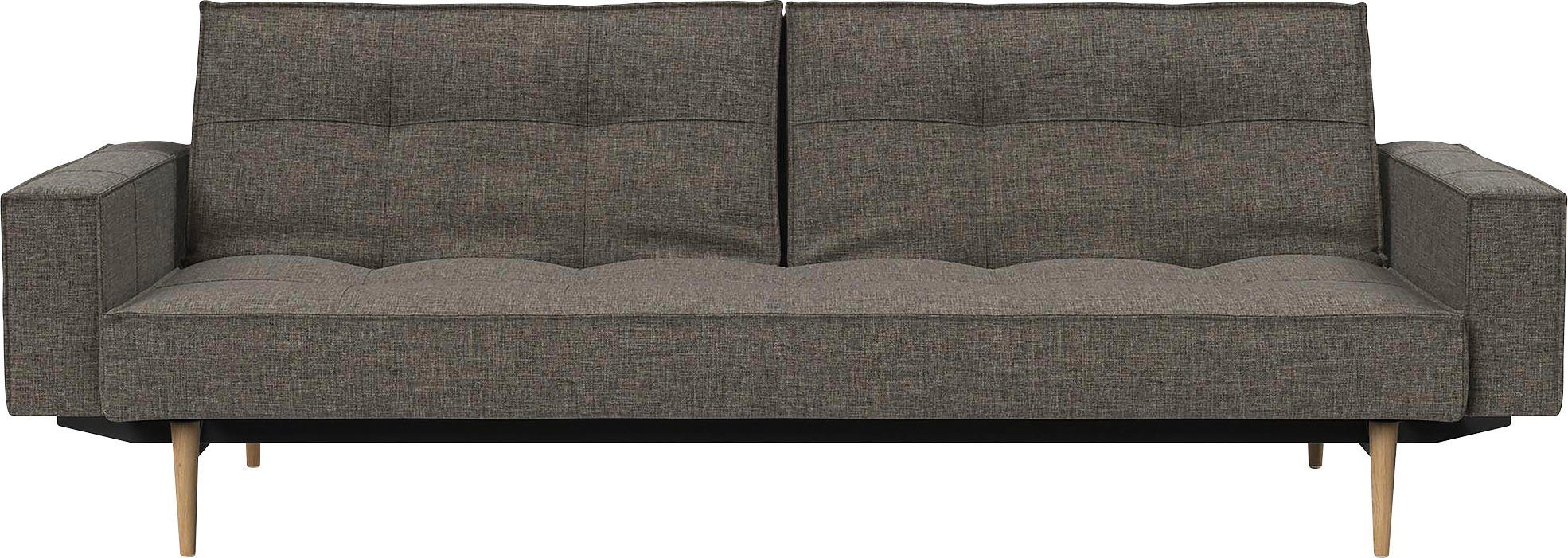 INNOVATION LIVING ™ Sofa Splitback, mit Armlehne und hellen Styletto Beinen, in skandinavischen Design