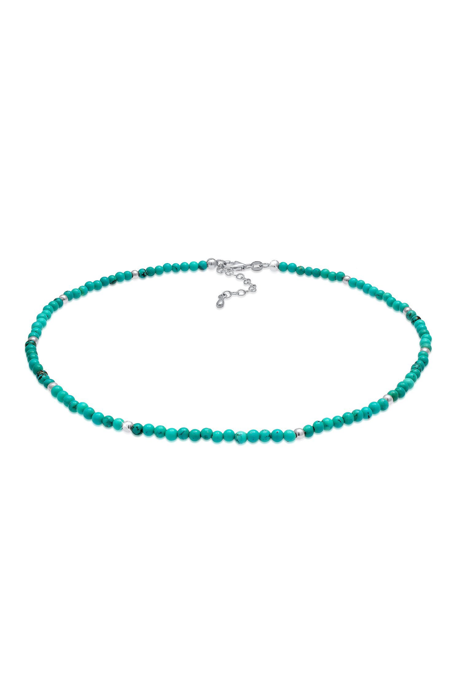 Nenalina Kette mit Anhänger Choker Perlen Kugeln Türkis Boho 925 Silber günstig online kaufen