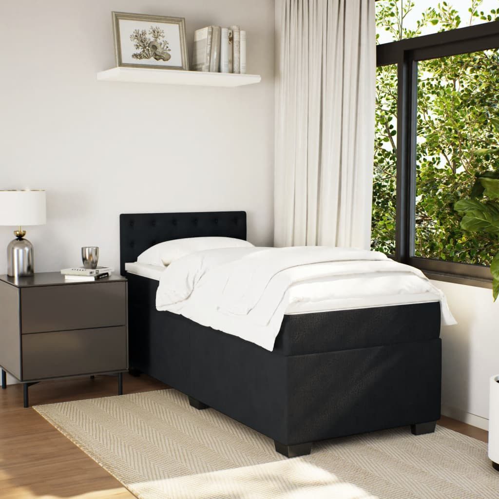 vidaXL Bett Boxspringbett mit Matratze Schwarz günstig online kaufen