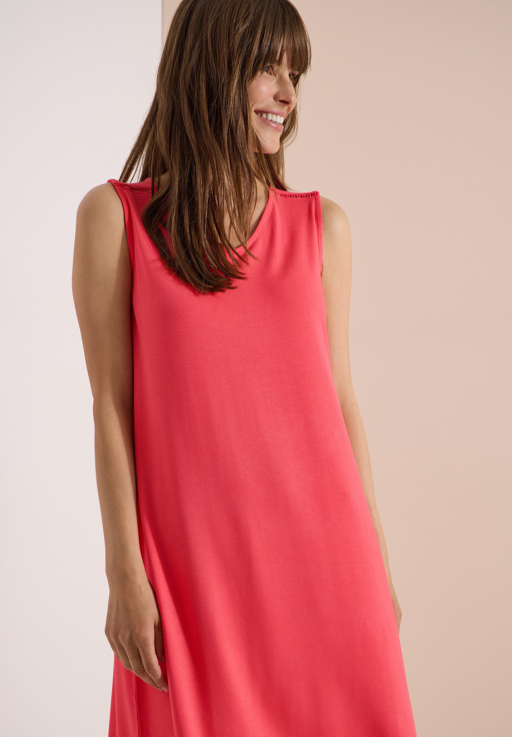 CECIL Jerseykleid Sommerkleid, V-Ausschnitt, lockere Passform