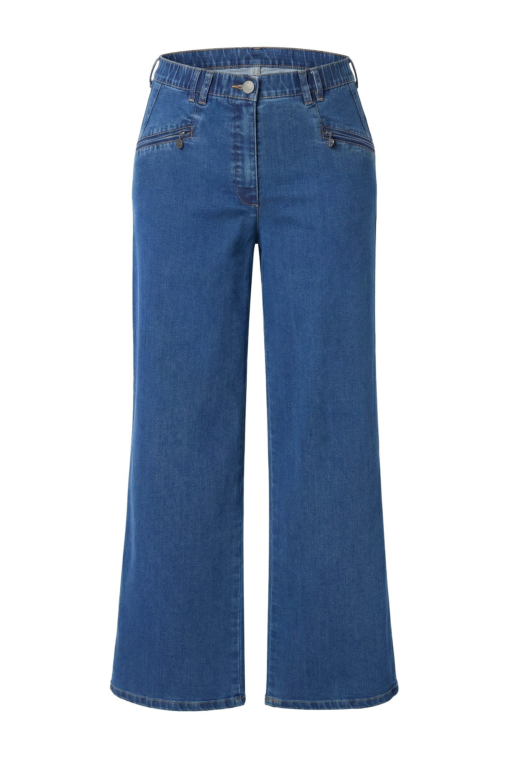 Ulla Popken Regular-fit-Jeans Jeans Mony weites Bein Reißverschlusstaschen