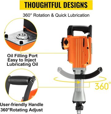 VEVOR Abbruchhammer, 2200 in W, Elektro Schlaghammer Betonbrecher - 360 Grad drehbarer Griff