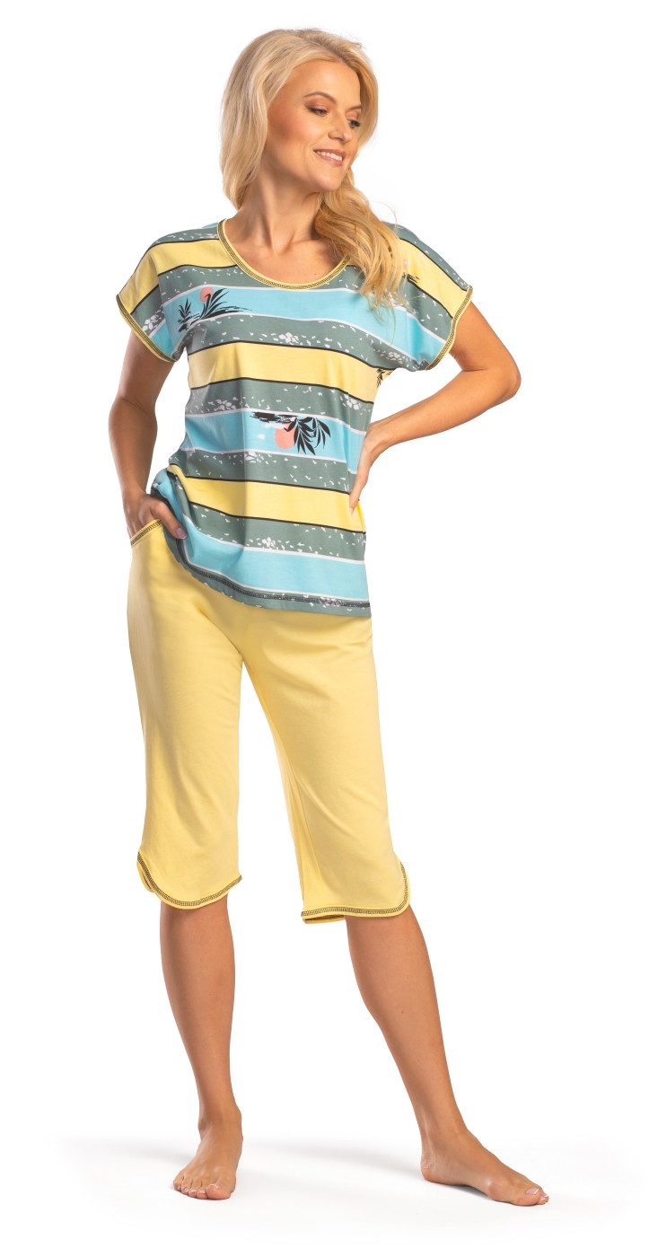 Consult-Tex Capri-Pyjama Damen Capri Pyjama Schlafanzug DF801 (Spar-Set, 1 günstig online kaufen