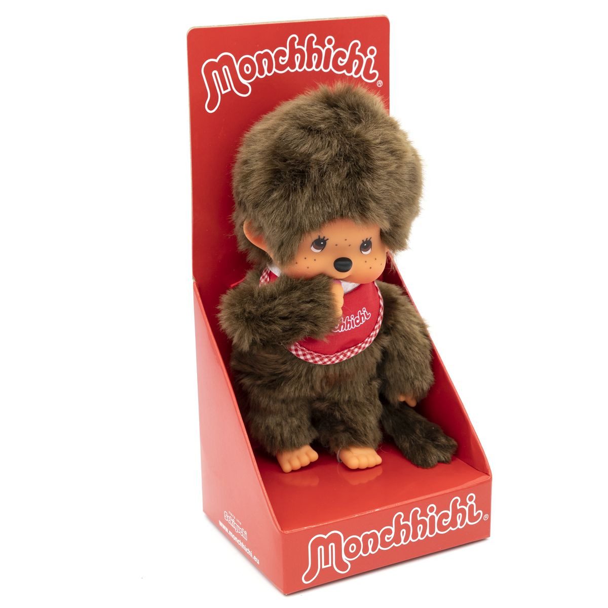 Sekiguchi Plüschfigur Monchhichi Plüschfigur Junge mit Latz rot/braun 20cm