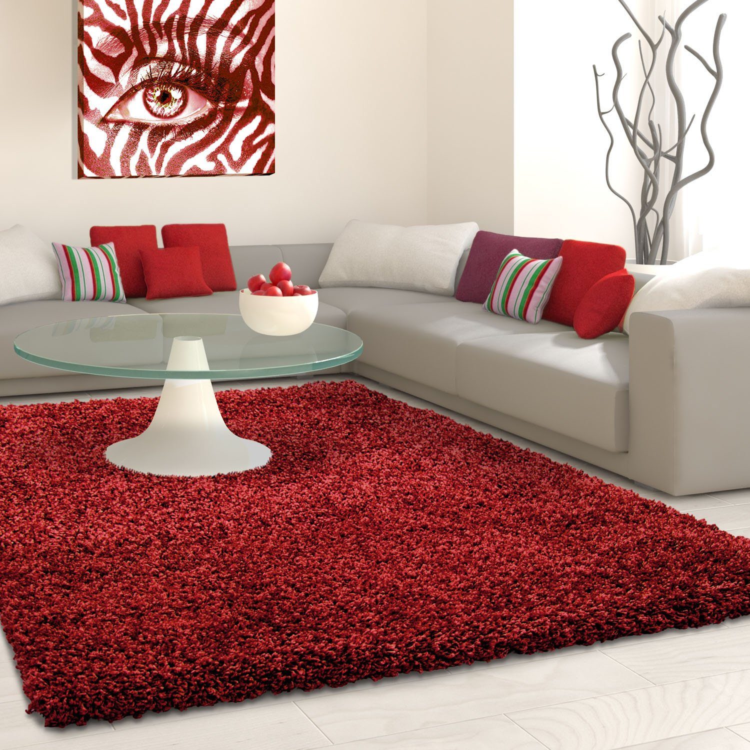 Hochflor-Teppich Life Shaggy 1500, Ayyildiz auch Farbauswahl, uni, Teppiche, Läufer Langflor, rechteckig, mm, robust, als 30 Höhe: in rot rund und große