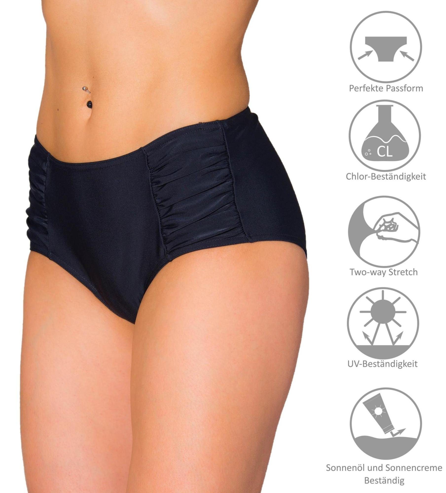 Aquarti Bikini-Hose Aquarti Damen Bikinihose Hotpants mit seitlichen Raffungen – Bild 5 von 5