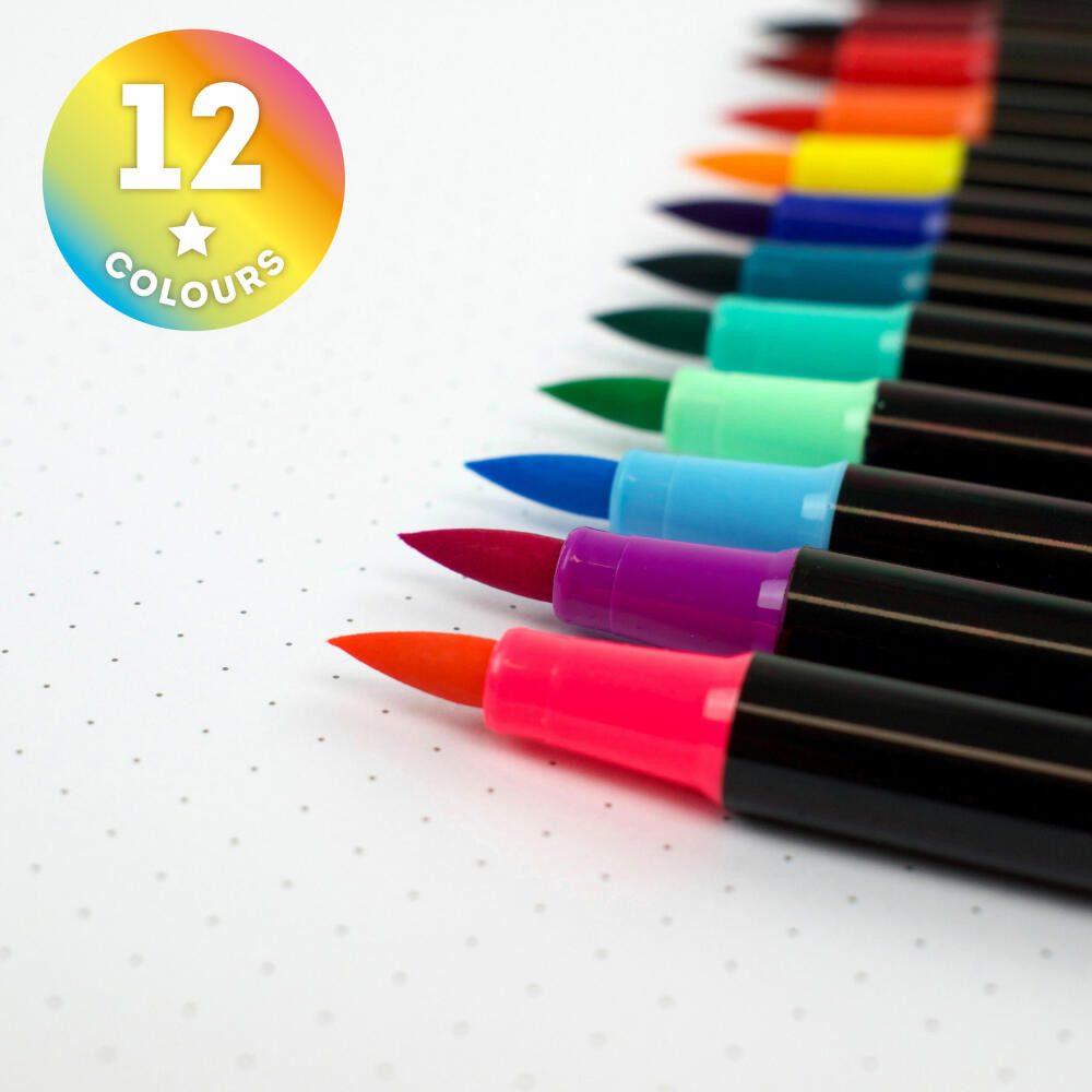 Legami Filzstift Brush Markers Bright Colours 12-tlg.