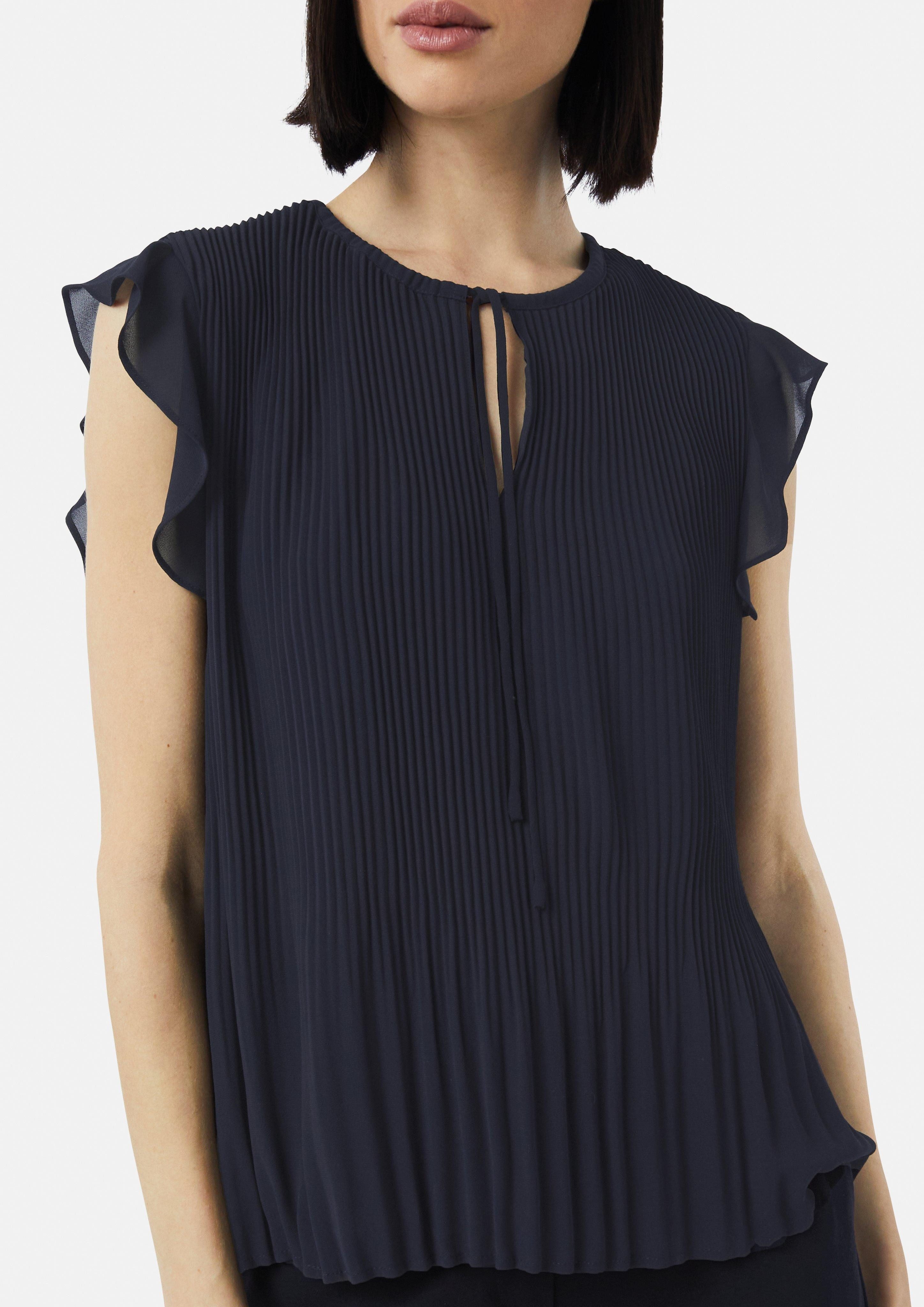 Comma Blusentop Plissierte Bluse mit Bindedetail günstig online kaufen