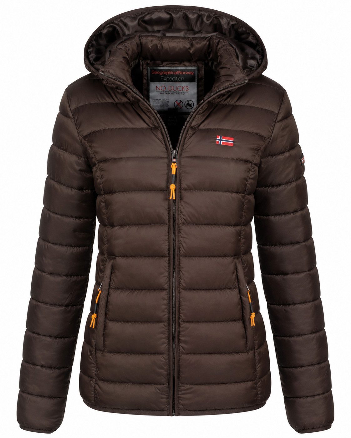 Geographical Norway Steppjacke Damen Herbst Jacke Steppjacke Outdoor leicht Kapuze Übergangsjacke