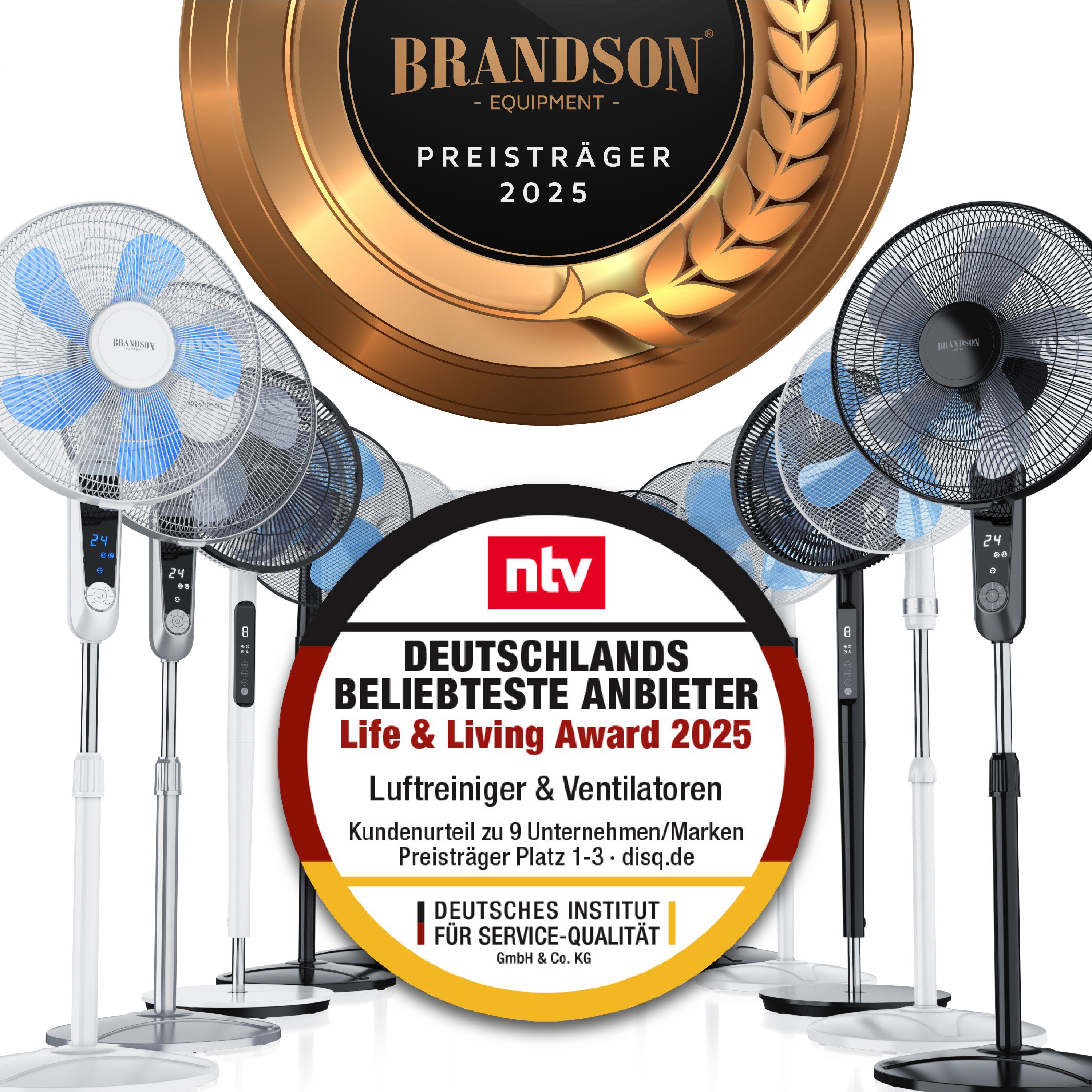 Brandson Standventilator DC, leise, energiesparend, Oszillation, günstig online kaufen
