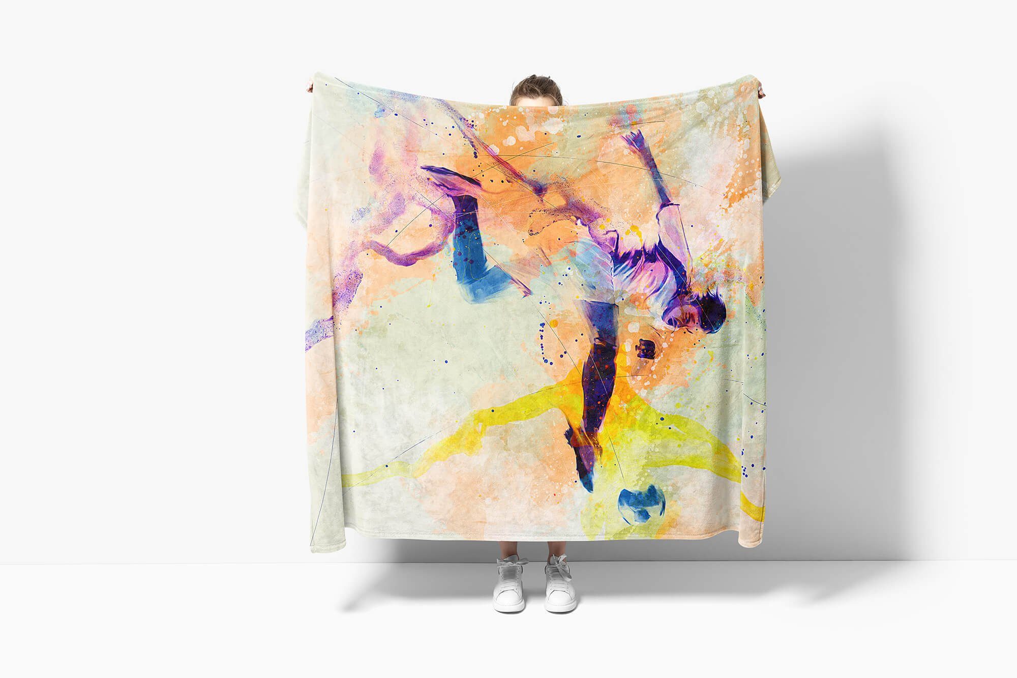 Kuscheldecke Baumwolle-Polyester-Mix Handtücher Fußball Strandhandtuch Handtuch Art SplashArt Saunatuch Sport Sinus I Sporth, Kunstvoll (1-St), Handtuch