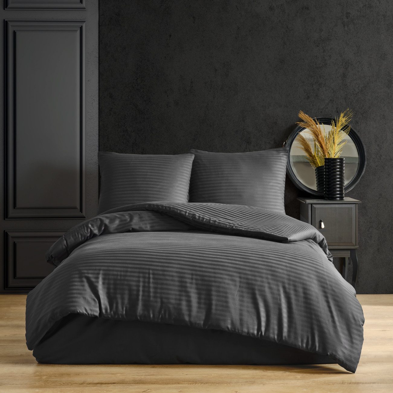Nordqueen Bettwäsche Nordqueen Satin Gestreift Bettwäsche, günstig online kaufen