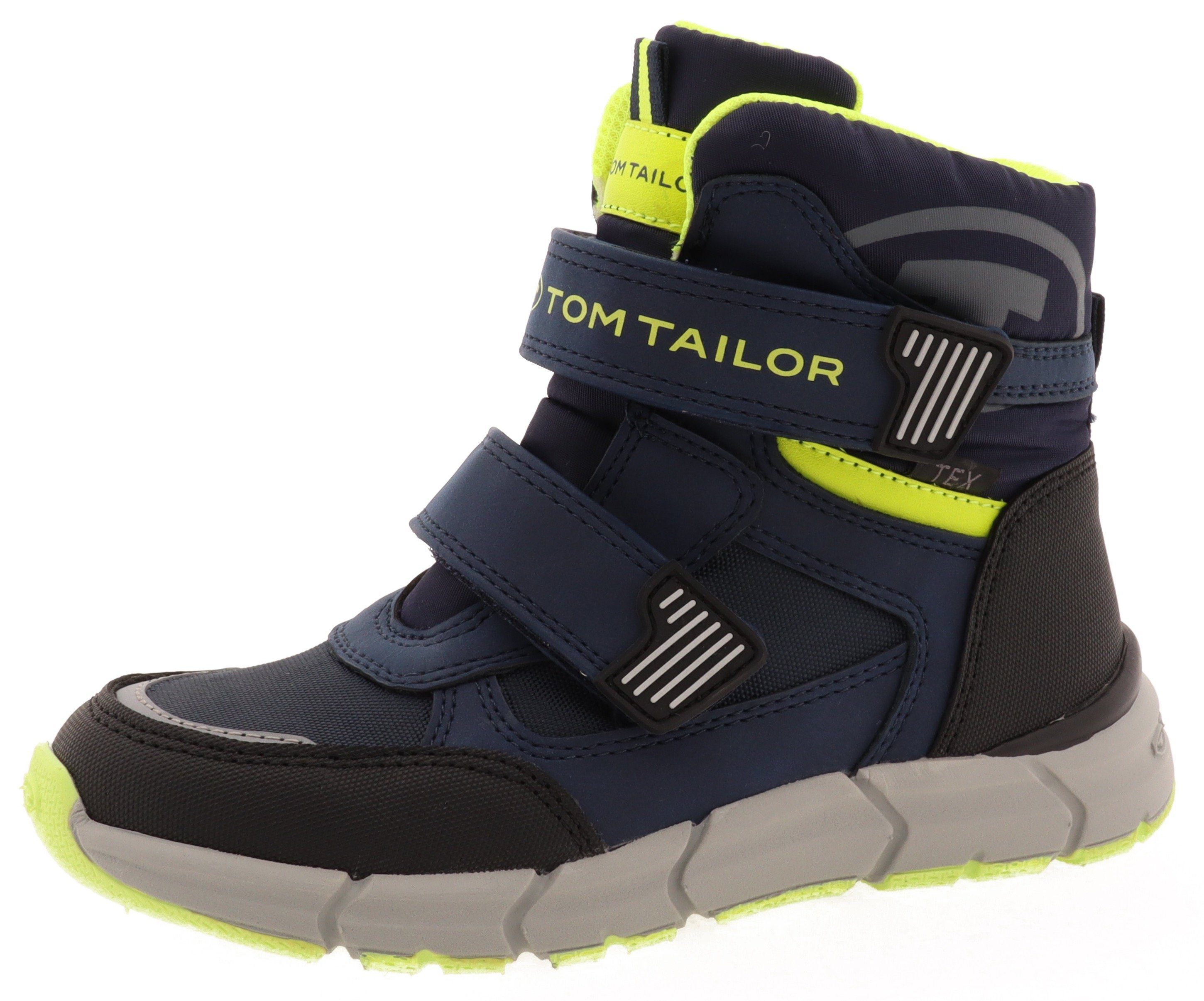 TOM TEX-Membran denim-lime Klettboot mit wasserabweisender TAILOR