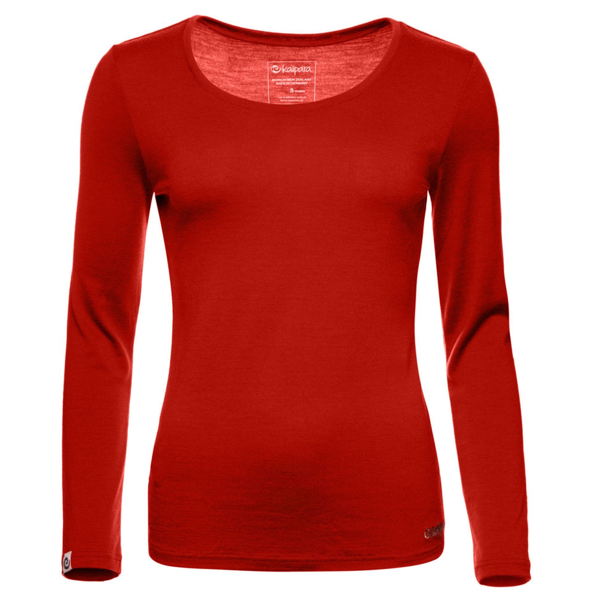 Kaipara - Merino Sportswear Longsleeve Merino Longsleeve Damen Rundhals Slimfit 200 (1-tlg) aus reiner Merinowolle Made in Germany