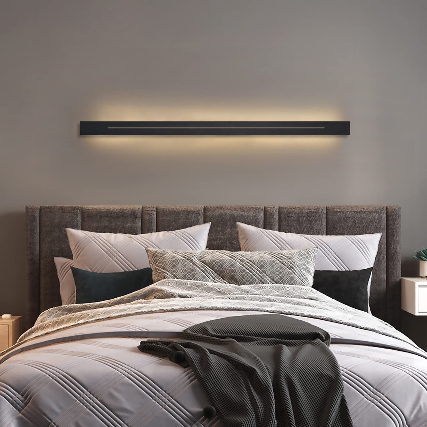 Nettlife LED Wandleuchte Innen Schwarz 100/60/30CM günstig online kaufen