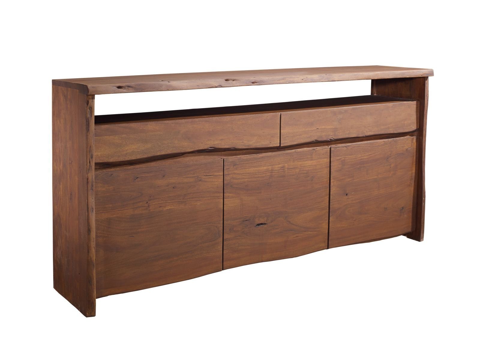 Massivmoebel24 Sideboard PURE ACACIA Akazie Massivholz braun (Massivholz montiert 128 kg PURE ACACIA #202), Akazie 191x45x96 cm (BxTxH) braun lackiert