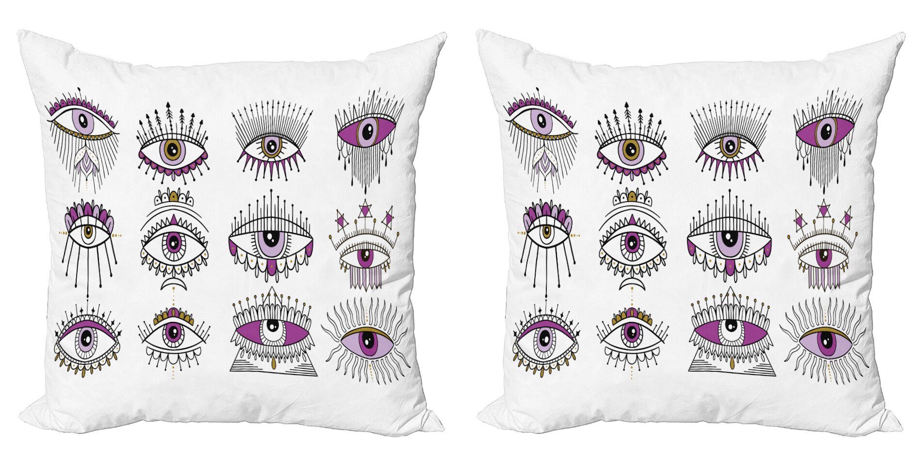 Augen-Zeichen Accent Böse Das Doppelseitiger Kissenbezüge (2 Alchimie sehende Digitaldruck, Stück), Abakuhaus Modern