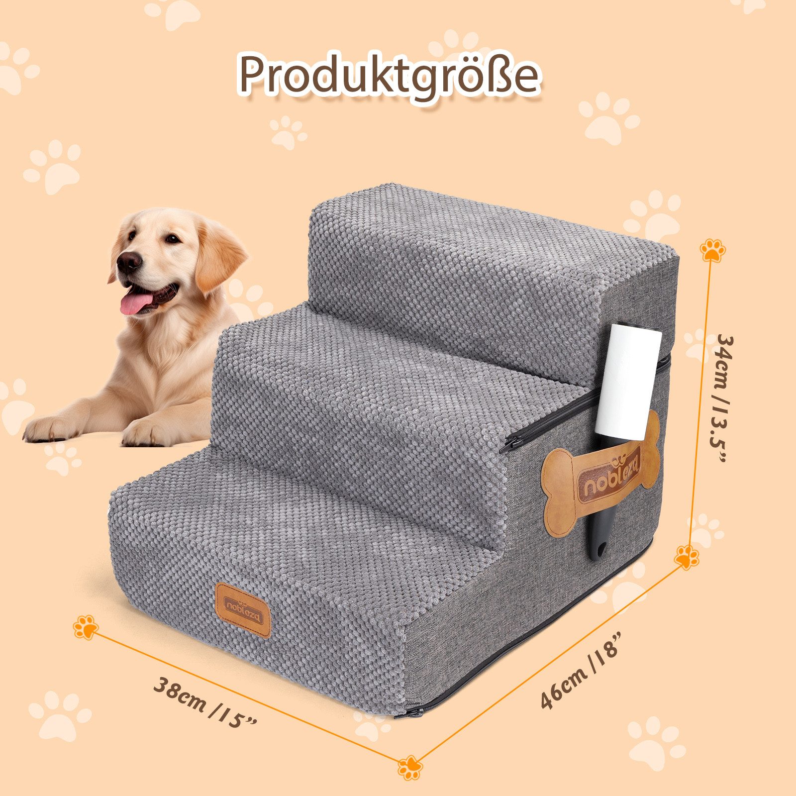 nobleza Hundematte Hundetreppe für Kleine Hunde und Haustiertreppe mit Fuss günstig online kaufen