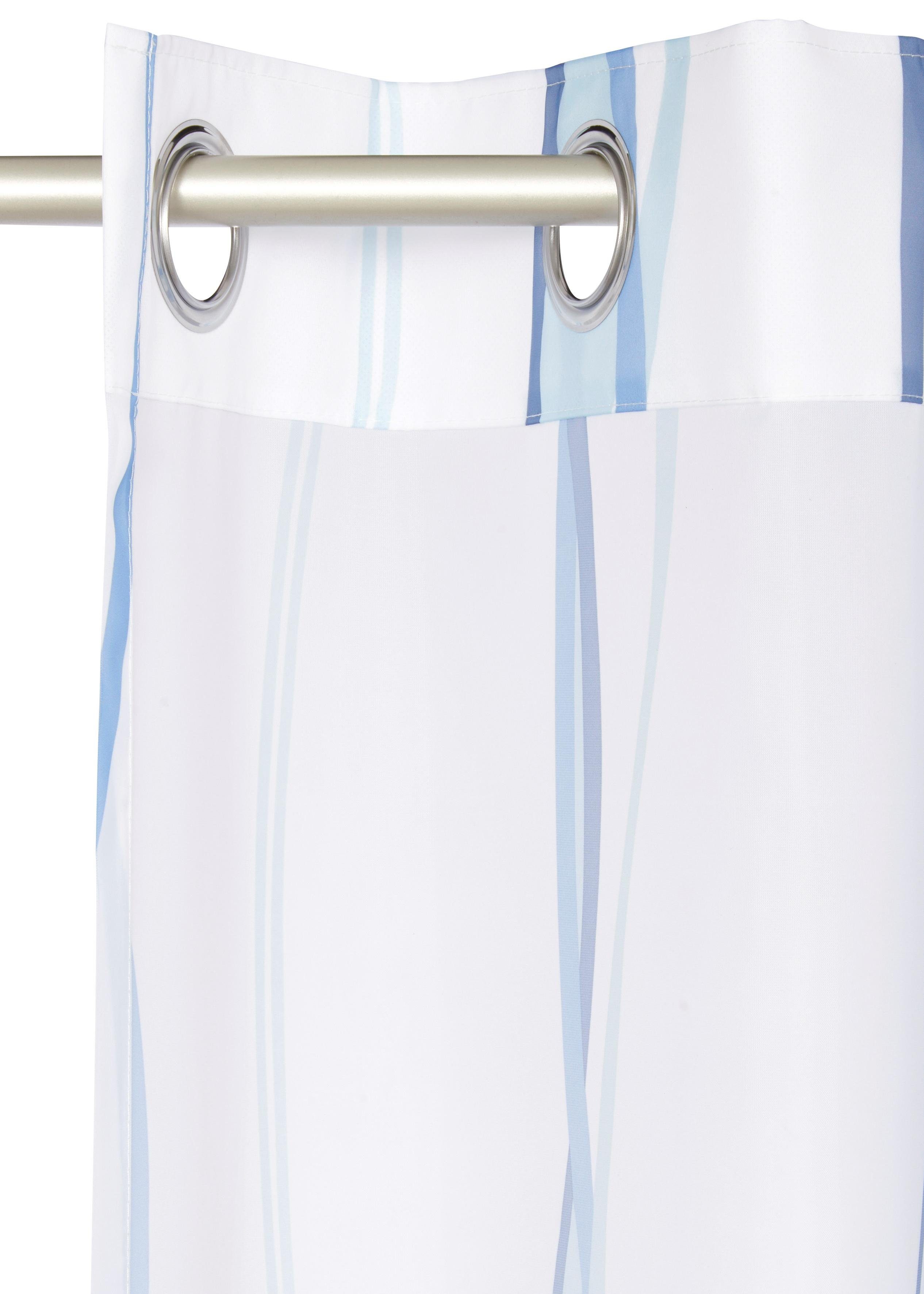 transparent, transparent, Dimona, Voile, (2 my Polyester, Set, Ösen Gardine St), 2-er weiß/blau home, Voile, Wellen