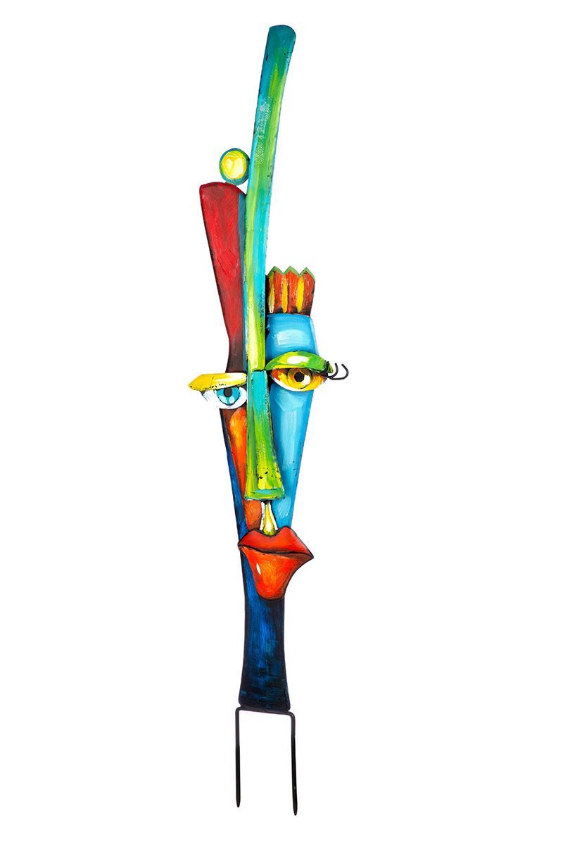 GILDE Gartenstecker Alta Fronte Gartenstecker – Metall Gesichtsdesign, Bunt (1-St)