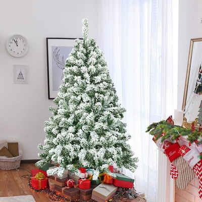 COSTWAY Künstlicher Weihnachtsbaum »Tannenbaum, Kunstbaum Weihnachten«, 140cm, mit 400 Spitzen PVC Schnee Nadeln, inkl. Metallständer, Klappsystem