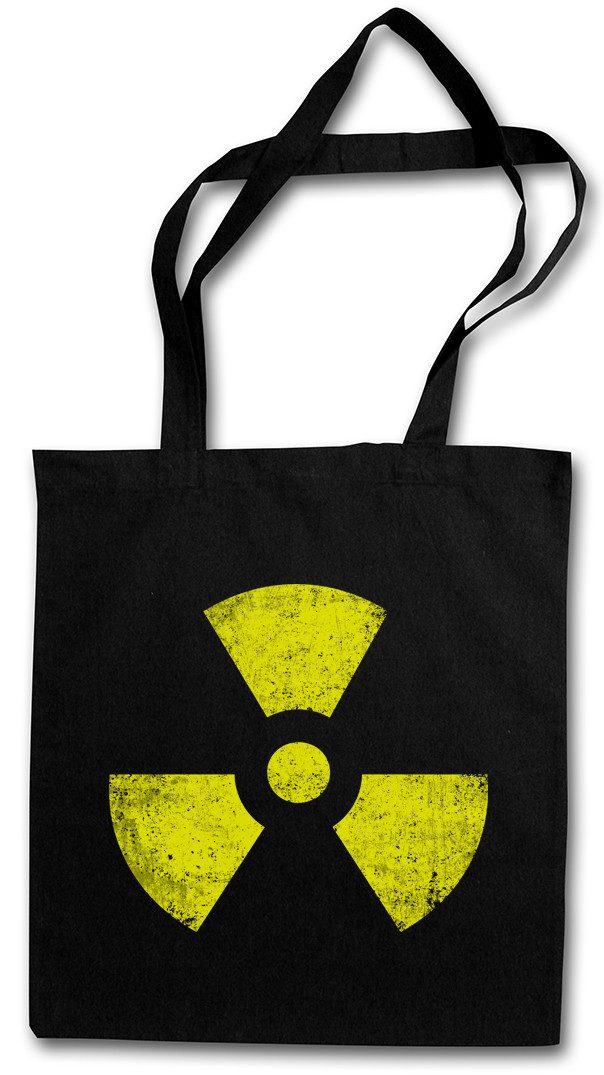 Beuteltasche Black Radioactive Vintage Symbol Stofftasche Goth TBBT Cyber Hardcore