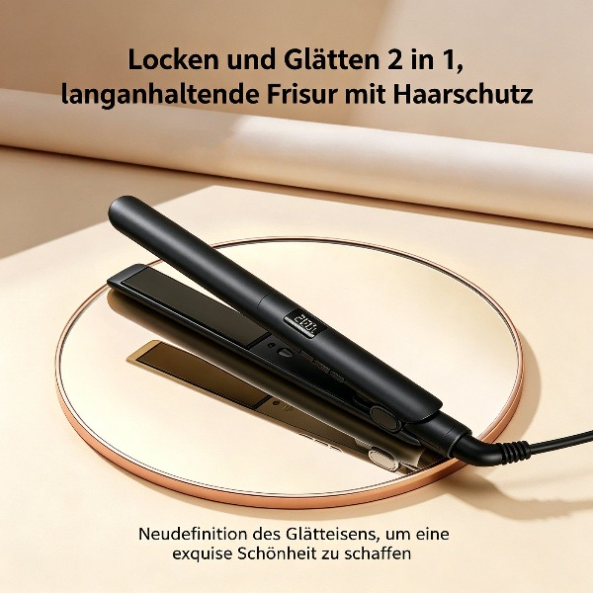 ibettertec Glätteisen Professionelles haarglätter mit 4 Temperaturregelung, Keramikbeschichtung, LCD Display,360° Drehkabel, Kompaktes Design, mit automatischem – Bild 5 von 5