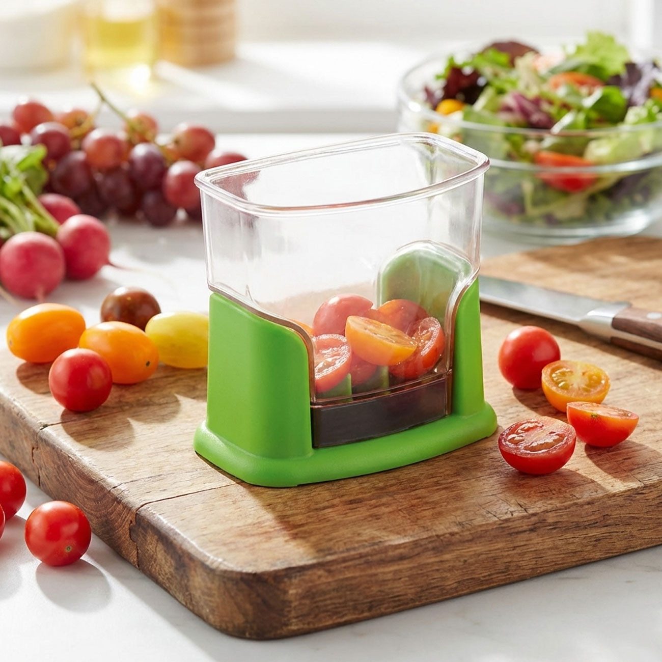 Börner Zerkleinerer Manueller Multi-Zerkleinerer, Chopper & Gemüseschneider für Salate, Effizienter Chopper zum schnellen Halbieren von Tomaten & Beeren
