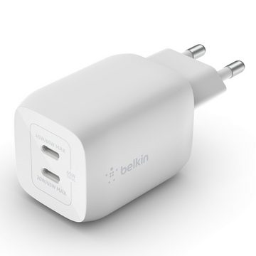 Belkin 65W Dual USB-C GaN Ladegerät mit Power Deliver und PPS USB-Ladegerät (für Apple iPhone Samsung Galaxy Google Pixel)