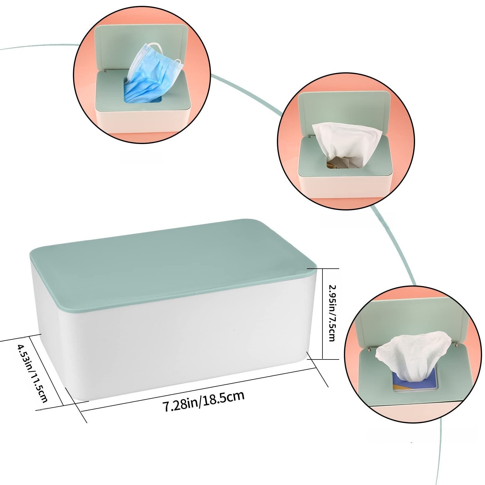 FOUORTUNATE-BEE Feuchttücherbox 2er-Set Feuchttuch- und Taschentuchspender mit Deckel (2 St), Praktische Aufbewahrungsboxen für Zuhause und Büro