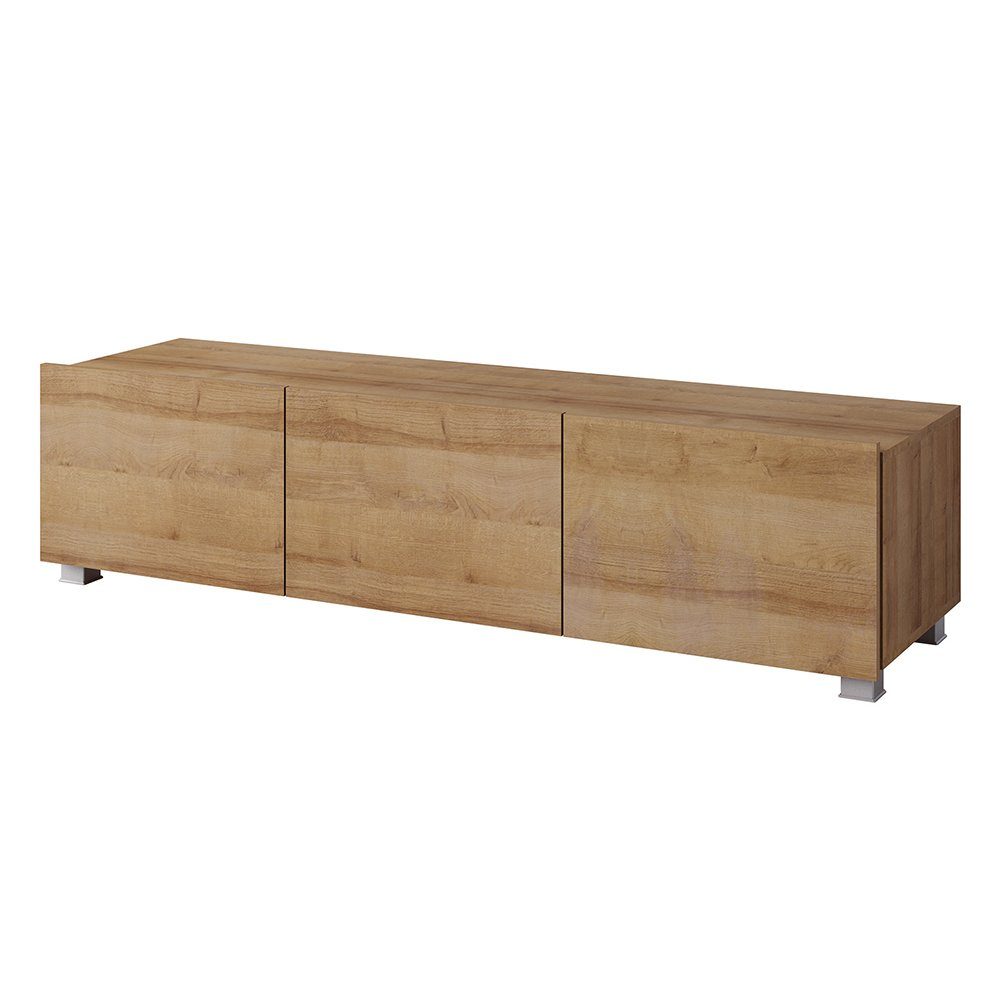 Lomadox Lowboard CAIRNS-132, in Eiche Nb., Modern, grifflos günstig online kaufen