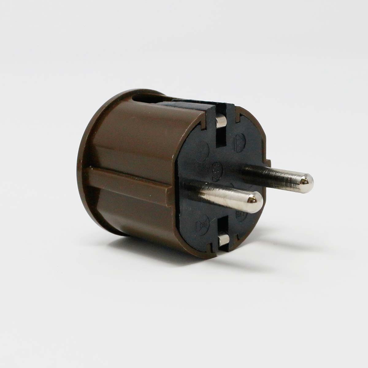 world-trading-net Euroflachstecker Winkel-Stecker braun mit Schutzkontakt, 250V/16A