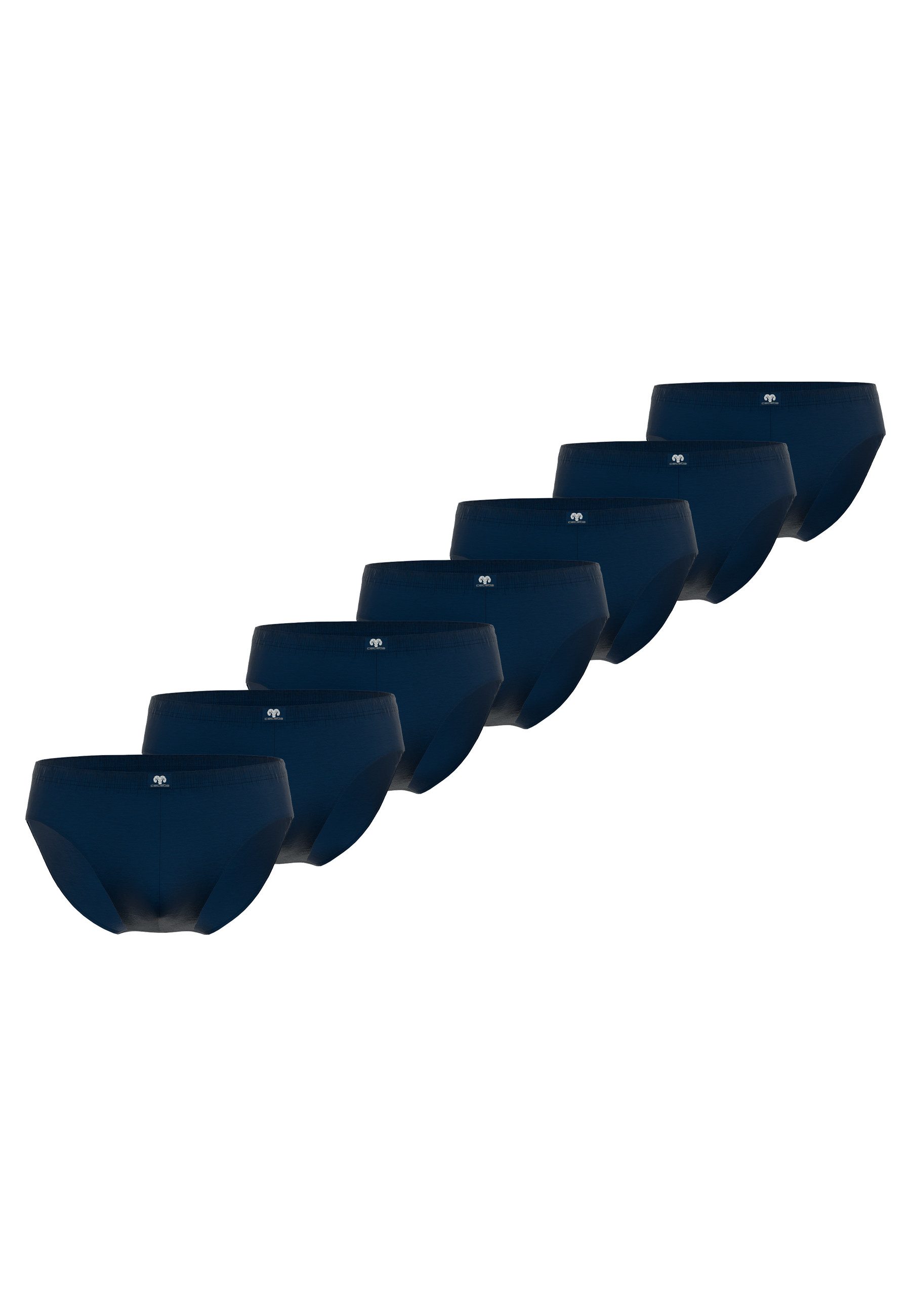 Slip CECEBA Herren Sport-Slip blau uni 7er Pack